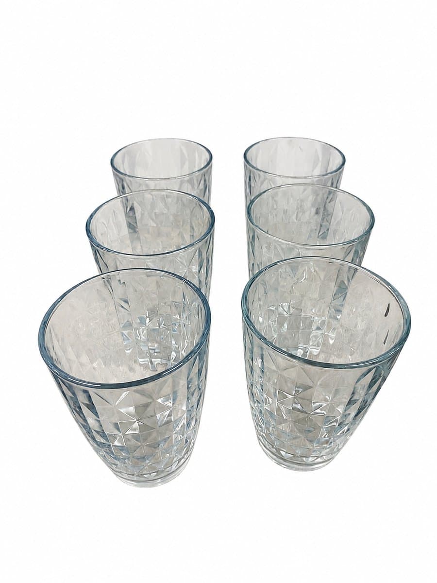 LOT DE 6 VERRES FACETTÉ