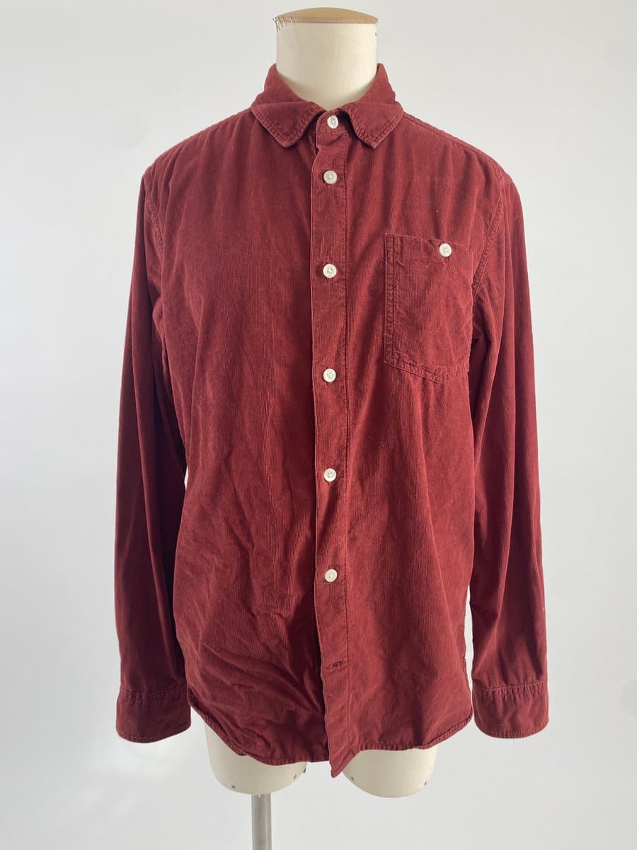 Chemise Côtelée Bordeaux Boutons