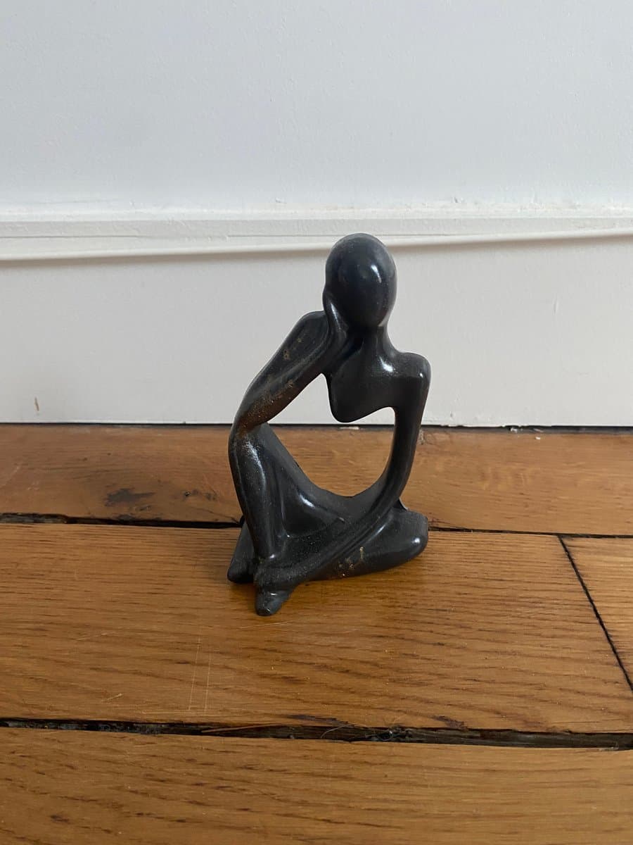 Sculpture Le Penseur Noir