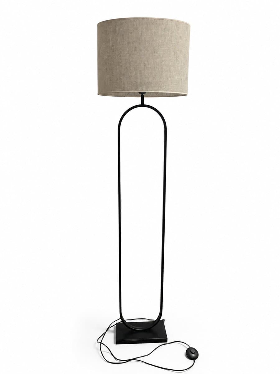 LAMPADAIRE METAL ET TISSU BEIGE