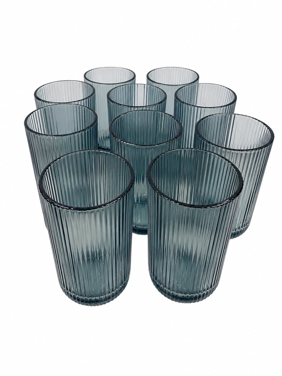 LOT DE 10 VERRES STRIÉS