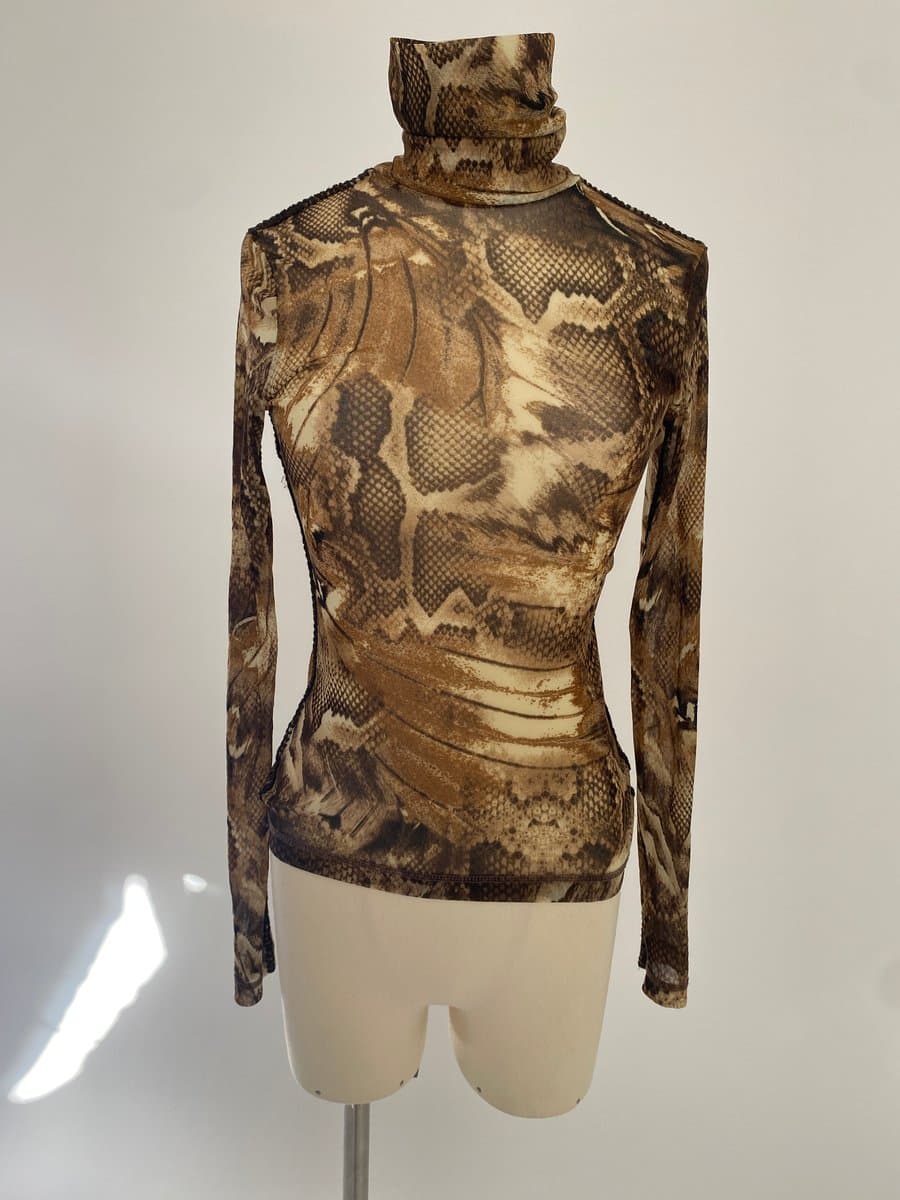 Haut Col Roulé Imprimé Serpent