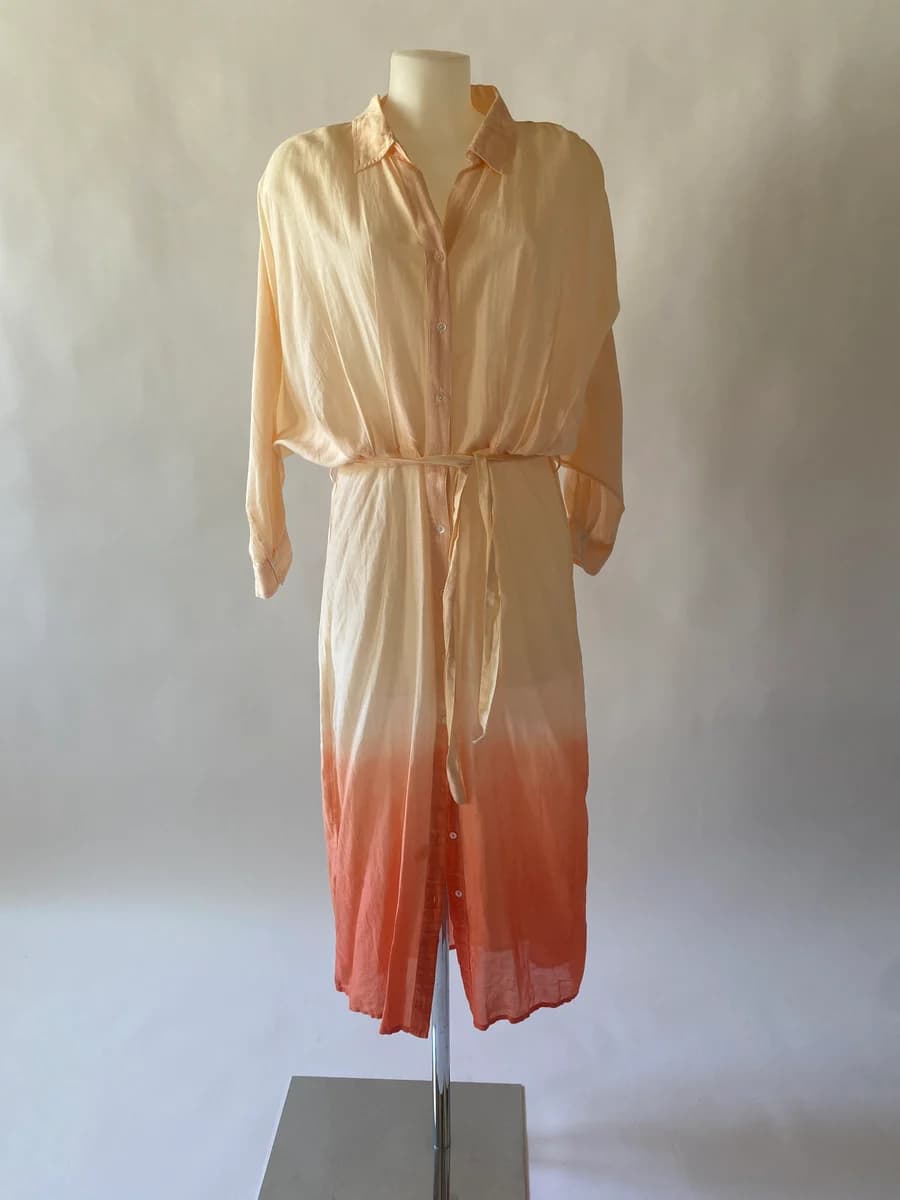 BERENICE - ROBE CHEMISE BEIGE CORAIL