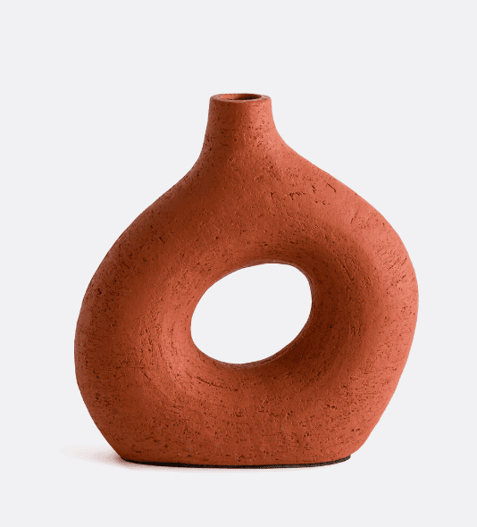 Vase décoratif en céramique orange